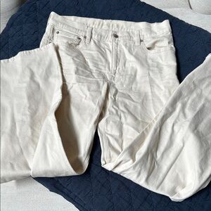 American Eagle Outfitters Cream Wide Leg Pants